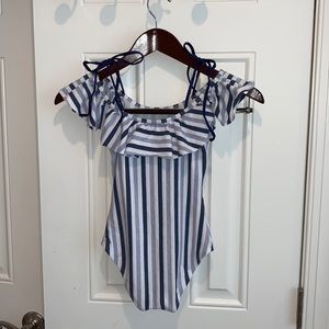 Splendid, swimsuit blue/ white, Size 10